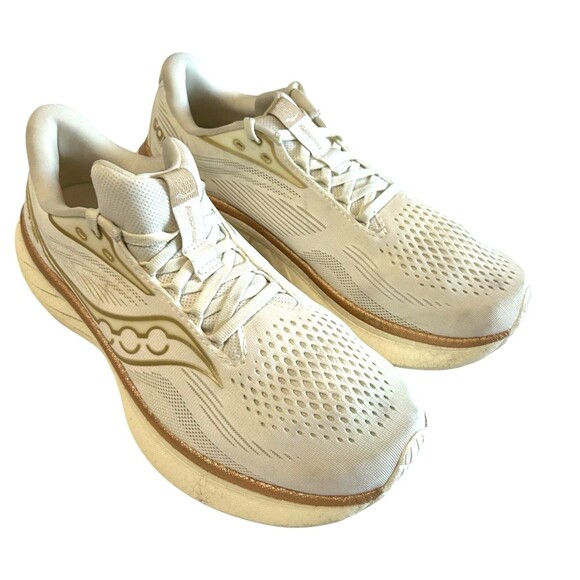 Saucony Ride 18 Beige Mesh Running Shoes Sneakers  S11000-104 Womens Size 9.5 - Picture 4 of 15